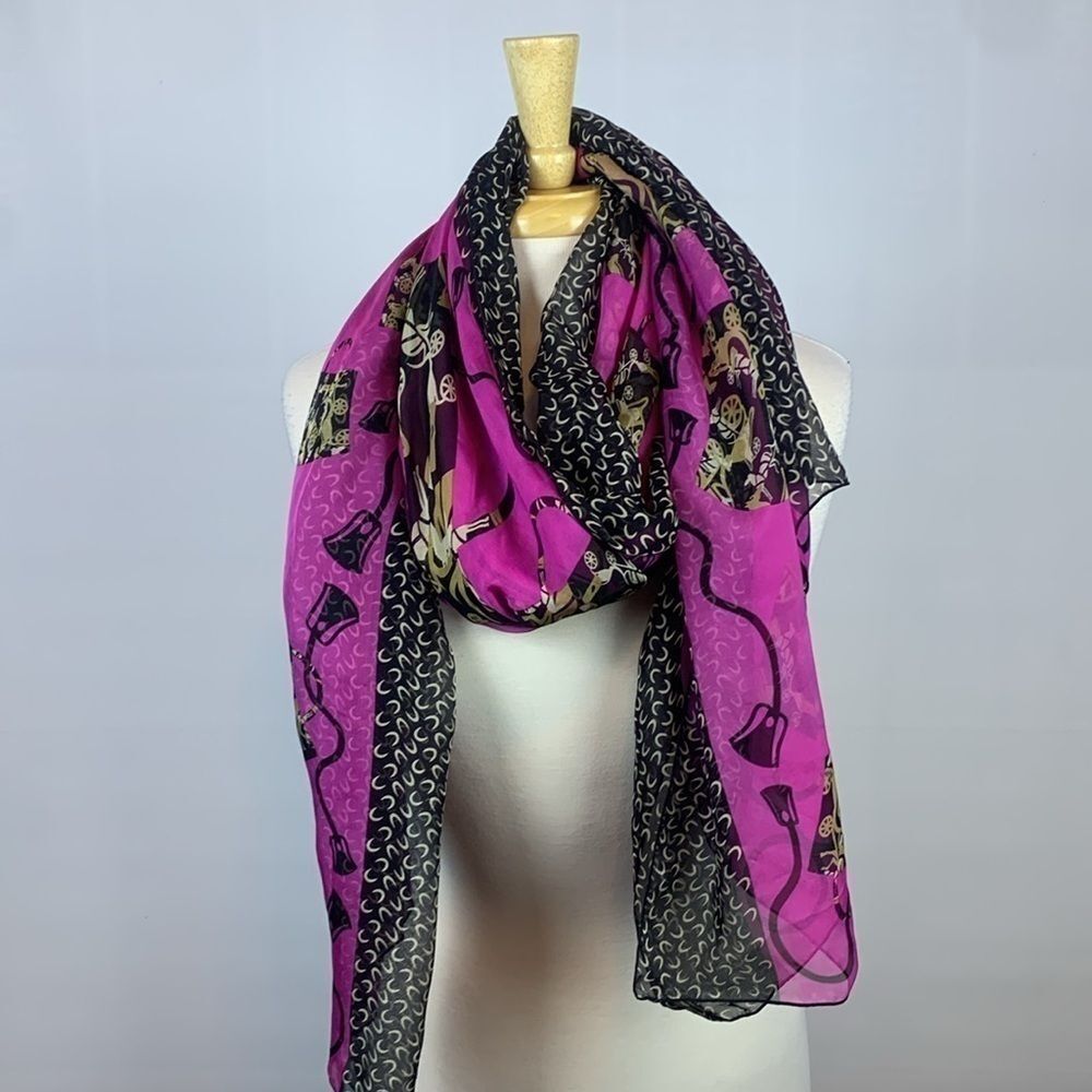 Horse & Carriages purse brown and pink scarf or wrap